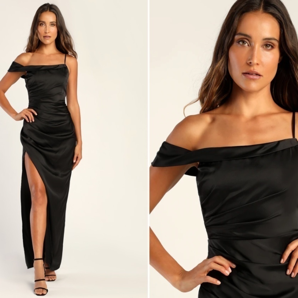 LULU's Sexy Chic Elegant Prom Wedding Formal Event Chic Satin Maxi Gown